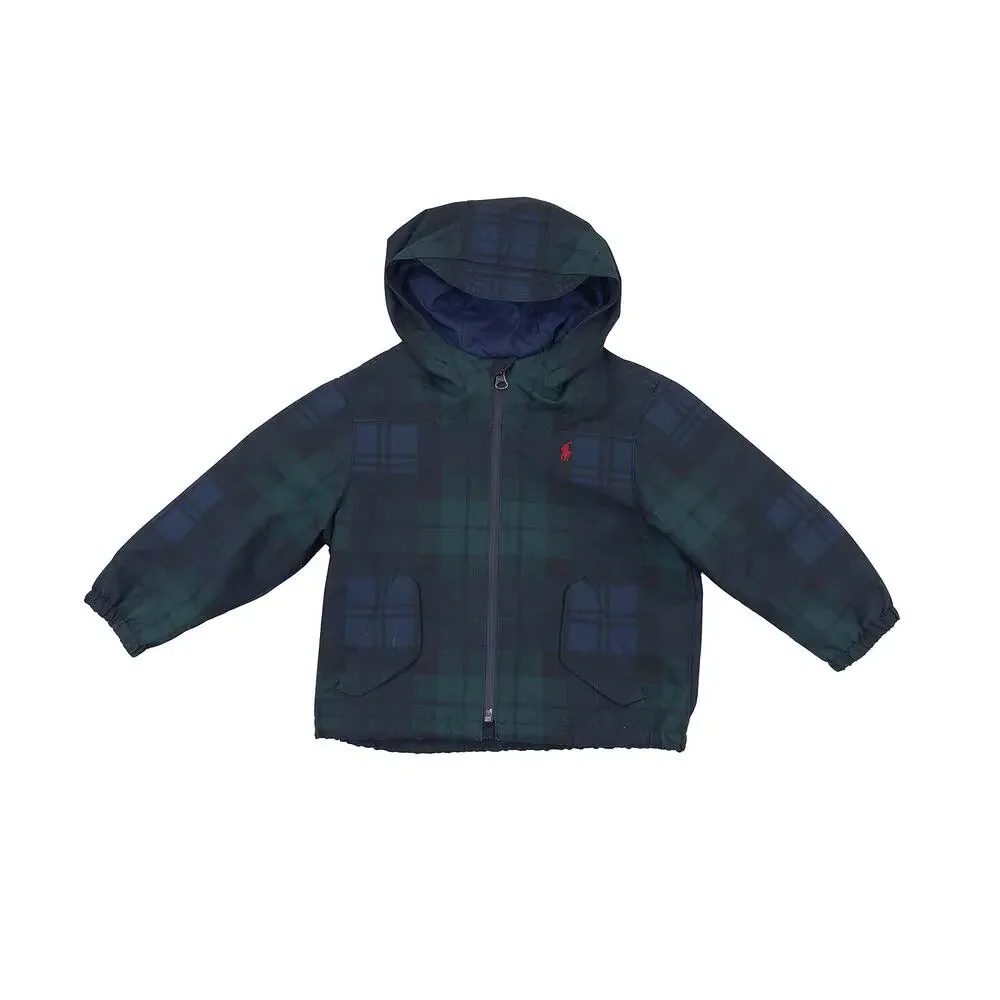 Polo Ralph Lauren Plaid Hooded Jacket 2T Toddler Rain Coat Spring Lightweight